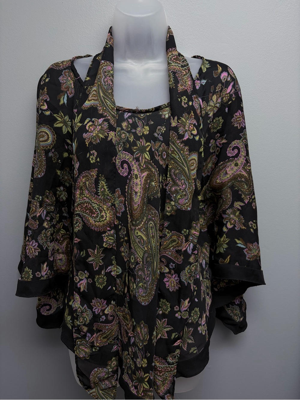 Motherhood Maternity Black Paisley Halter Tunic with Scarf Detail